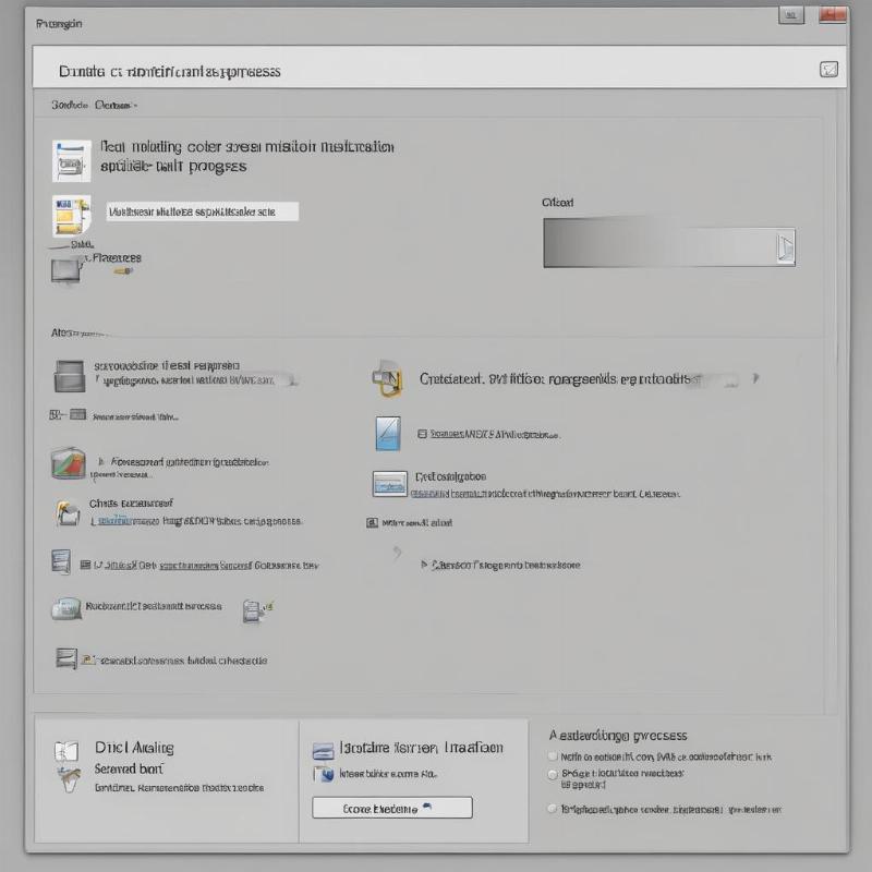 Hình ảnh màn hình cài đặt Windows mới hoàn toàn, với các bước chọn ngôn ngữ, phân vùng ổ đĩa và tiến trình cài đặt.